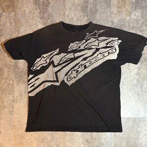 Alpinestars Black Graphic T-Shirt Sz Large SunFaded